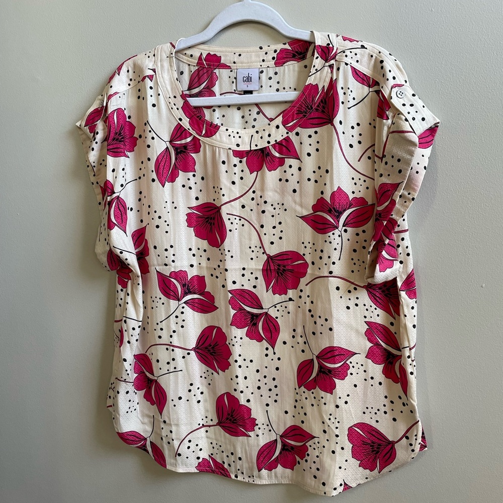 CAbi floral Boxy Top 💝 S 💝